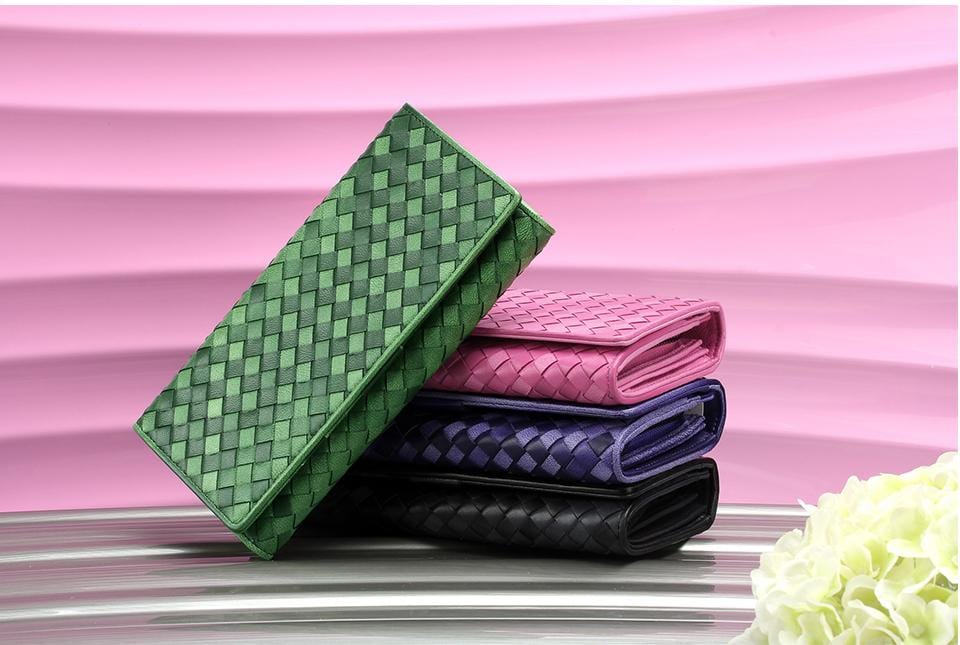 Braided Top Grain Genuine Leather Purse Wallet For Women - - Luxury bags by WAAMII
