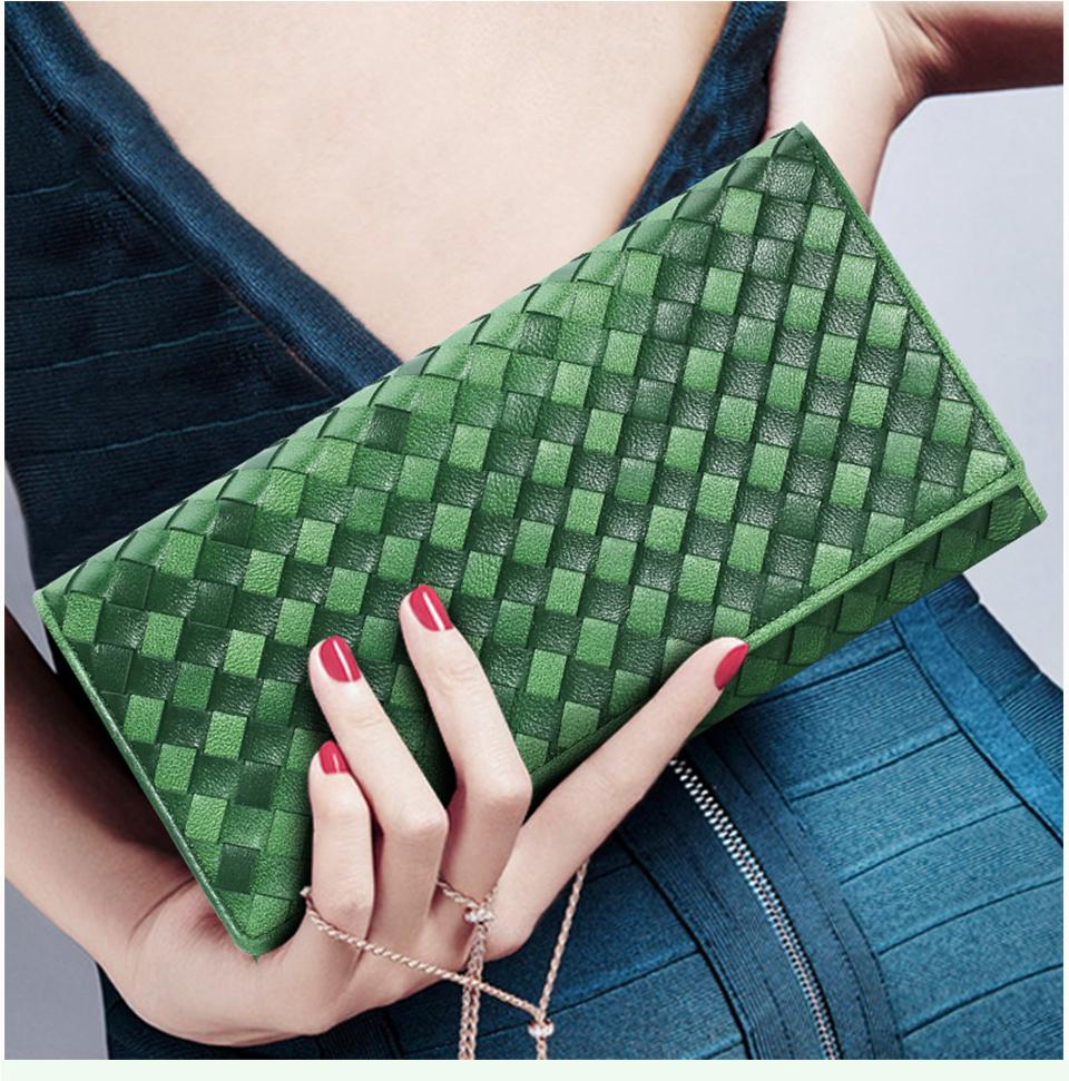 Braided Top Grain Genuine Leather Purse Wallet For Women - - Luxury bags by WAAMII