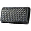 Braided Top Grain Genuine Leather Purse Wallet For Women bags WAAMII black  
