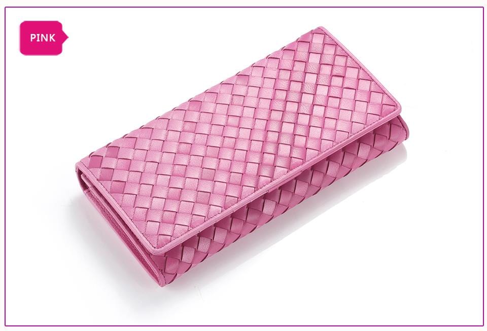 Braided Top Grain Genuine Leather Purse Wallet For Women - - Luxury bags by WAAMII