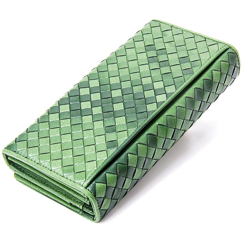 Braided Top Grain Genuine Leather Purse Wallet For Women - - Luxury bags by WAAMII