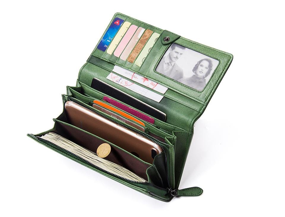 Braided Top Grain Genuine Leather Purse Wallet For Women - - Luxury bags by WAAMII