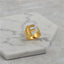 Brass With 18K Yellow Gold Plated English Letters Alphabet Rings Size Adjustable Jewelry WAAMII F  