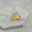 Brass With 18K Yellow Gold Plated English Letters Alphabet Rings Size Adjustable - F - Luxury Jewelry by WAAMII