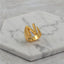 Brass With 18K Yellow Gold Plated English Letters Alphabet Rings Size Adjustable - N - Luxury Jewelry by WAAMII