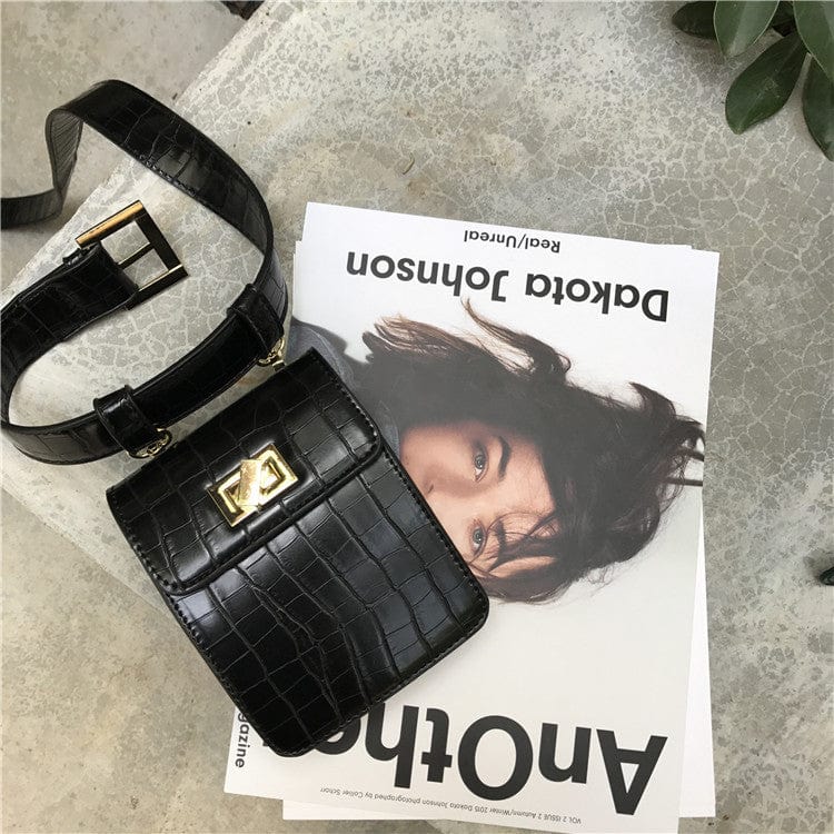 Bristol Crocodile Pattern Eco Leather Waist Bags - - Luxury bags by WAAMII