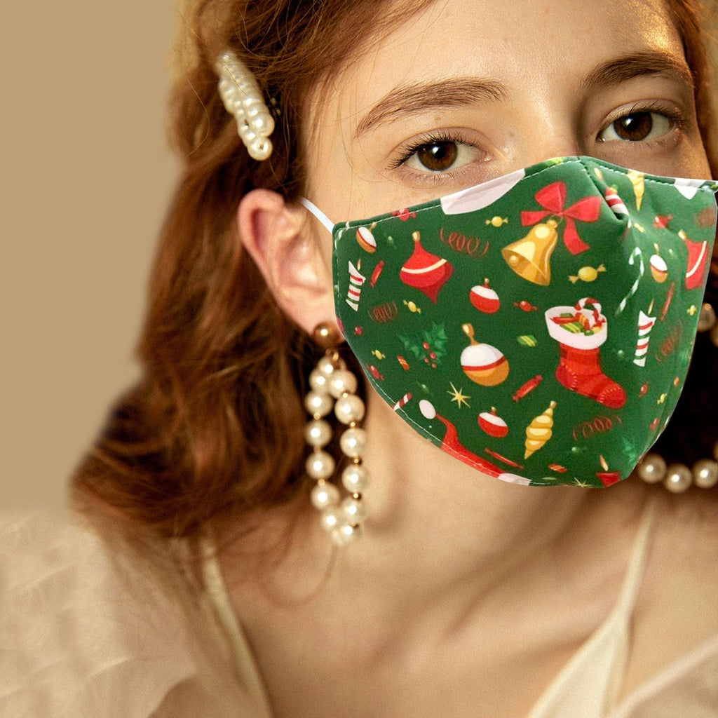 Christmas Halloween Pumpkin Skull Print 100% Cotton Fashion Masks-H38 - - Luxury Accessories by WAAMII