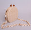 Circular Weave Handbag Beach Bag With Resin Wooden Strip - - Luxury bags by WAAMII