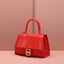 Claudie Hourglass Croc Top Handle Leather Handbag Tote bags WAAMII gold buckle red  
