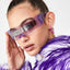 Cobalt Robo Raver Shield Cool Sunglasses - Stripe Violet - Luxury Accessories by WAAMII