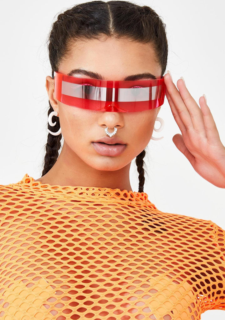 Cobalt Robo Raver Shield Cool Sunglasses - - Luxury Accessories by WAAMII