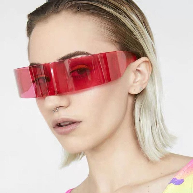 Cobalt Robo Raver Shield Cool Sunglasses - Pure red - Luxury Accessories by WAAMII