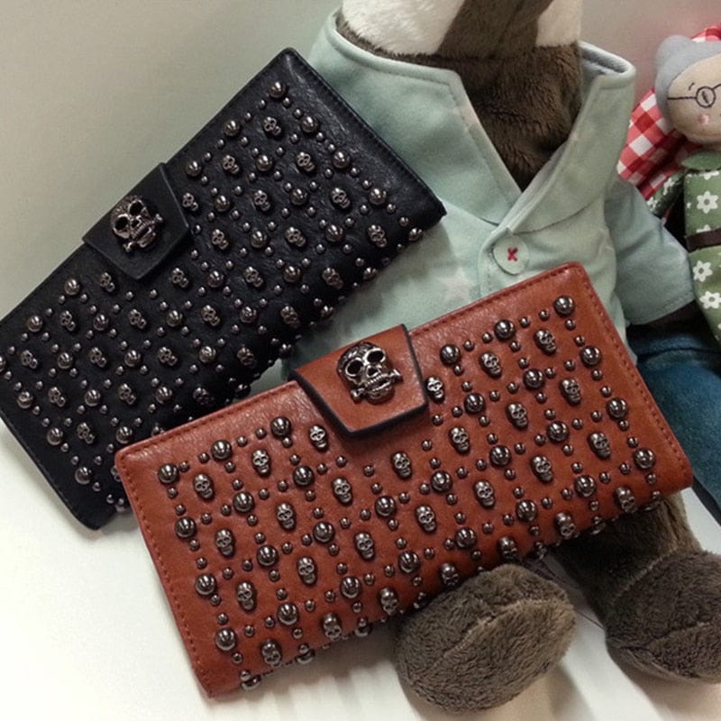Cool Punk Style Black Skull Purse Buckle Clasp Wallet - - Luxury bags by WAAMII