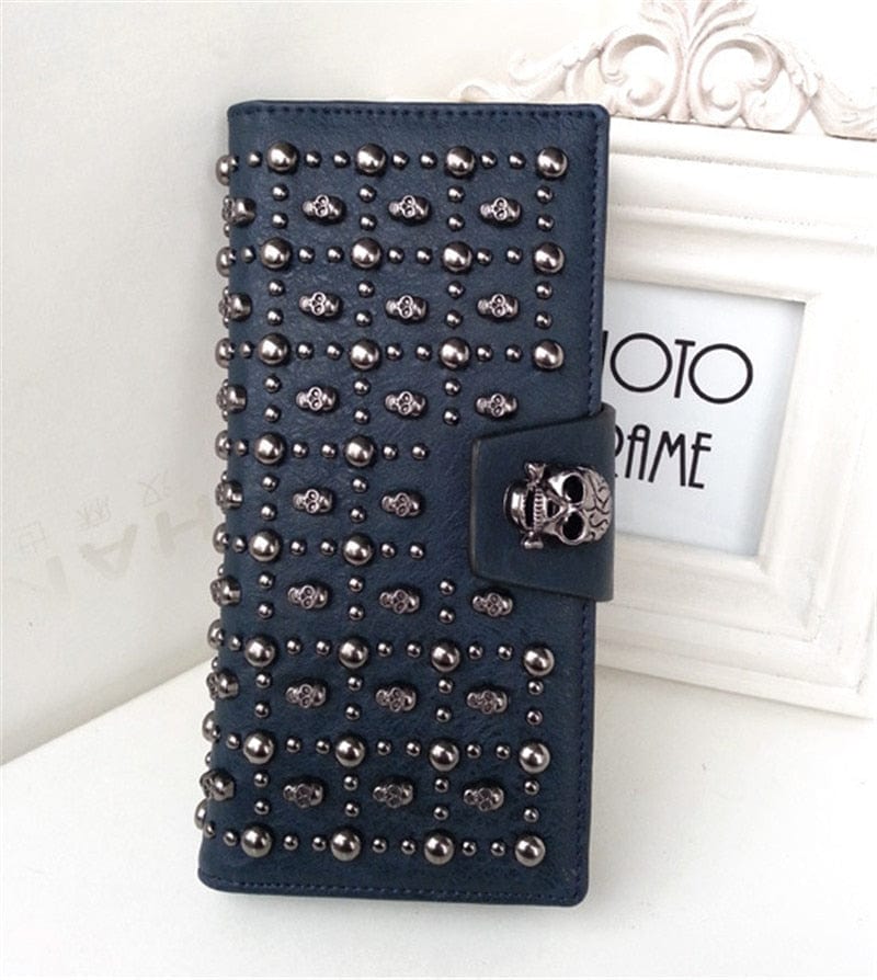 Cool Punk Style Black Skull Purse Buckle Clasp Wallet - - Luxury bags by WAAMII
