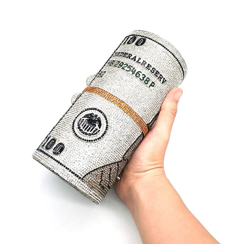 Crystal Bling Dollar Bill Money Clutch Purse Handbag-WM79 - - Luxury bags by WAAMII