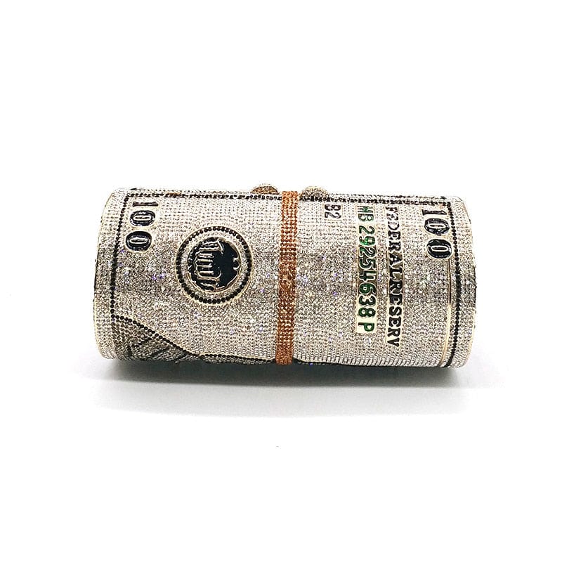Crystal Bling Dollar Bill Money Clutch Purse Handbag-WM79 - - Luxury bags by WAAMII