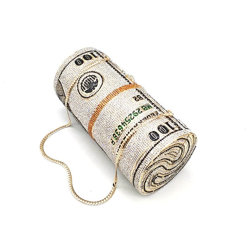 Crystal Bling Dollar Bill Money Clutch Purse Handbag-WM79 - - Luxury bags by WAAMII