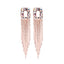 Crystal Diamond Long Tassel Earrings - Rose Gold - Luxury Jewelry by WAAMII
