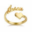 Custom Ring Gold Heart Name Ring Personalized Spiral Style Name