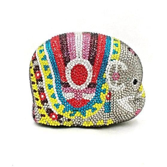 Cute Mini Elephant Full Rhinestone Purse Clutch bags WAAMII Color 1 colorful  