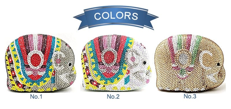 Cute Mini Elephant Full Rhinestone Purse Clutch bags WAAMII   