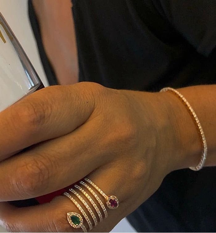 Cz Wide Wrap Around Multi-Row Snake Ring - - Luxury Jewelry by WAAMII