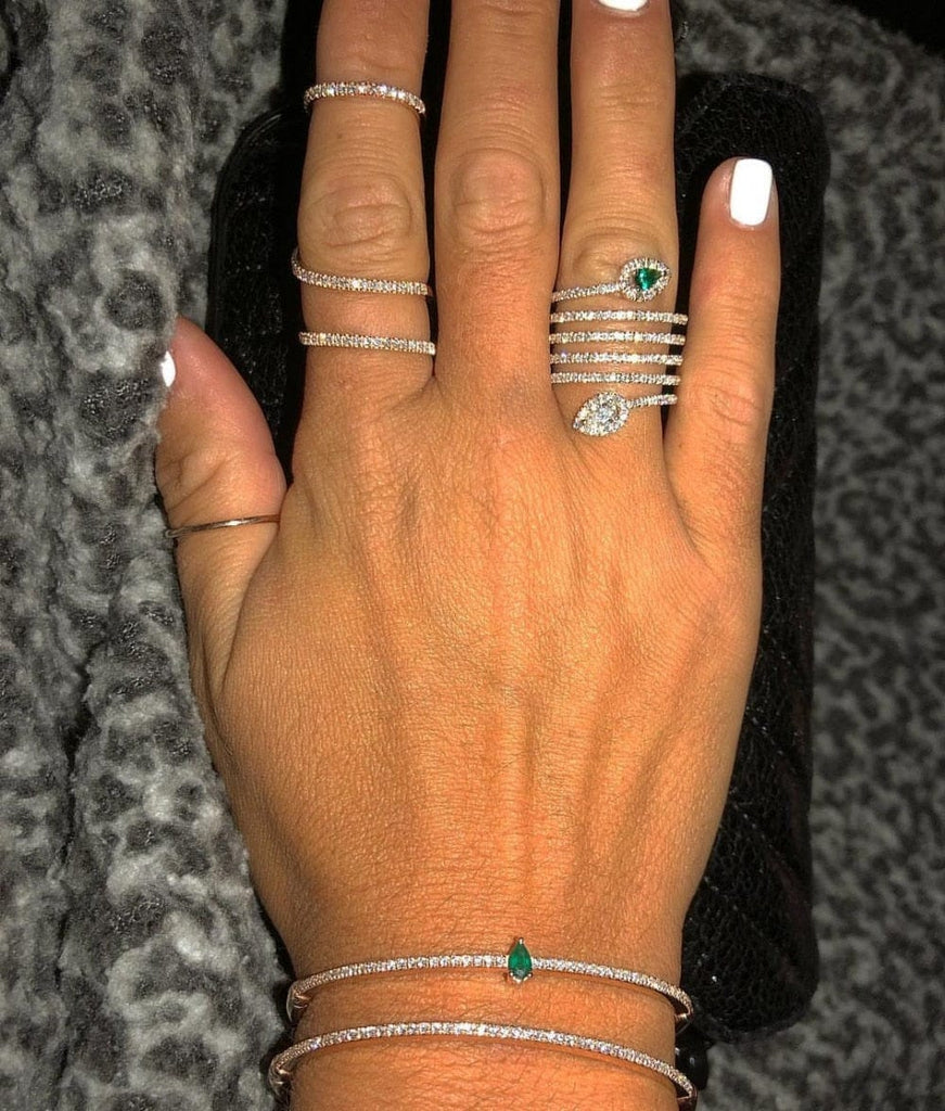 Cz Wide Wrap Around Multi-Row Snake Ring - - Luxury Jewelry by WAAMII