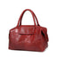 Designer Classic Genuine Leather Boston Satchel Bag bags WAAMII Wine Red  