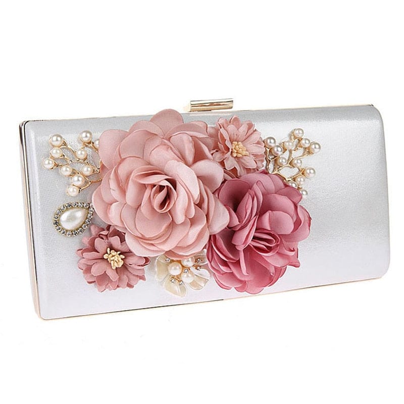 Designer Handmade Flower Pearl Clutch Purse - - Luxury bags by WAAMII