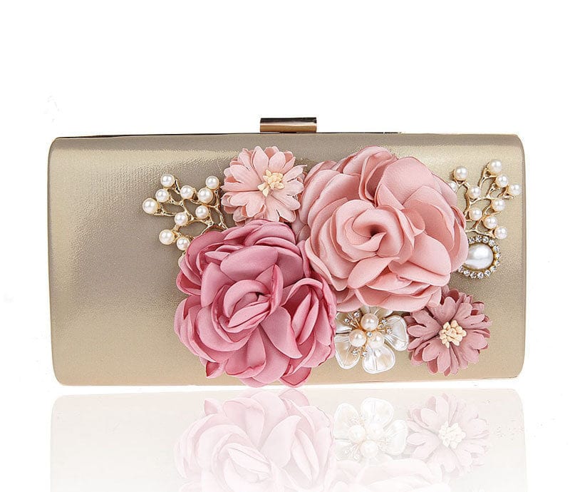 Designer Handmade Flower Pearl Clutch Purse - - Luxury bags by WAAMII