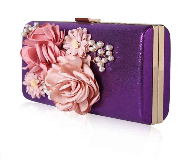 Designer Handmade Flower Pearl Clutch Purse - - Luxury bags by WAAMII