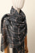 Designer Shawl Gold Thread Metalic Plaid Scarf-Pink/Black - - Luxury Accessories by WAAMII