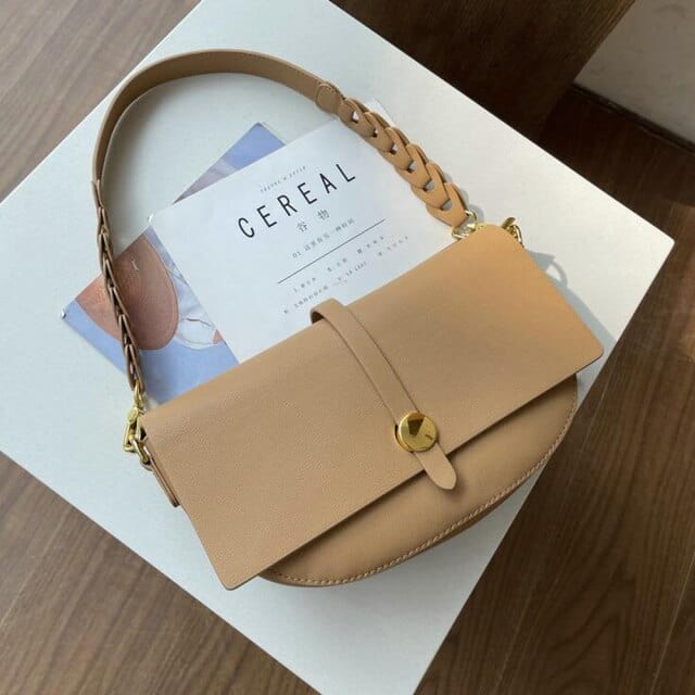Diana Gold-Tone Bucket Leather Satchel - - Luxury bags by WAAMII