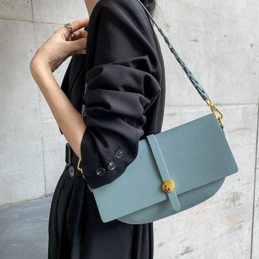 Diana Gold-Tone Bucket Leather Satchel - - Luxury bags by WAAMII