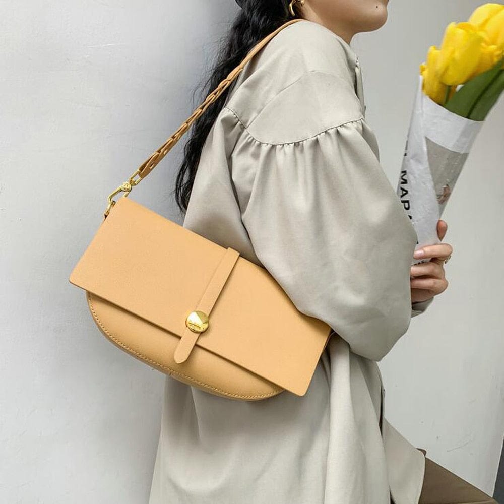 Diana Gold-Tone Bucket Leather Satchel - - Luxury bags by WAAMII