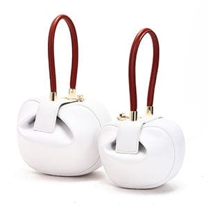 Donna Mini Round Hobo Dumpling Leather Tote - Small White - Luxury bags by WAAMII