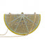 Double Sided Full Crystal Metallic Lemon Orange Fruit Clutch Evening Purse bags WAAMII