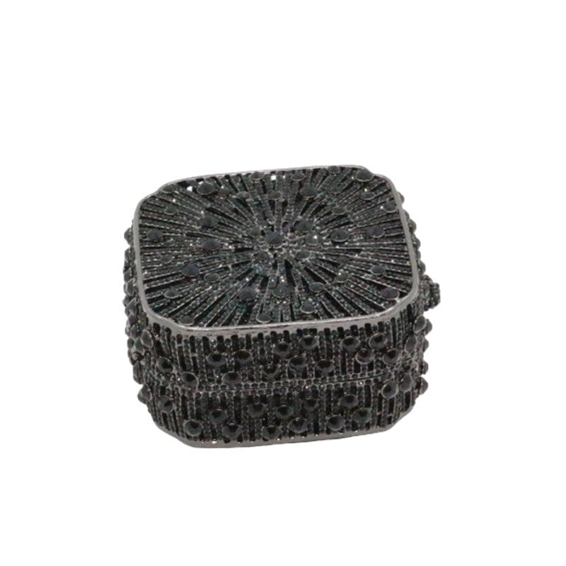 Double Sided Hollow Out Full Crystal Mini Box Clutch Evening Purse bags WAAMII