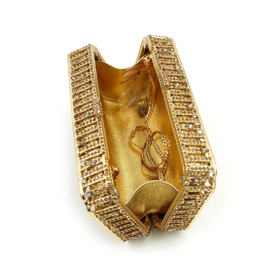 Double Sided Hollow Out Full Crystal Mini Box Clutch Evening Purse - - Luxury bags by WAAMII