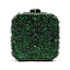 Double Sided Hollow Out Full Crystal Mini Box Clutch Evening Purse bags WAAMII