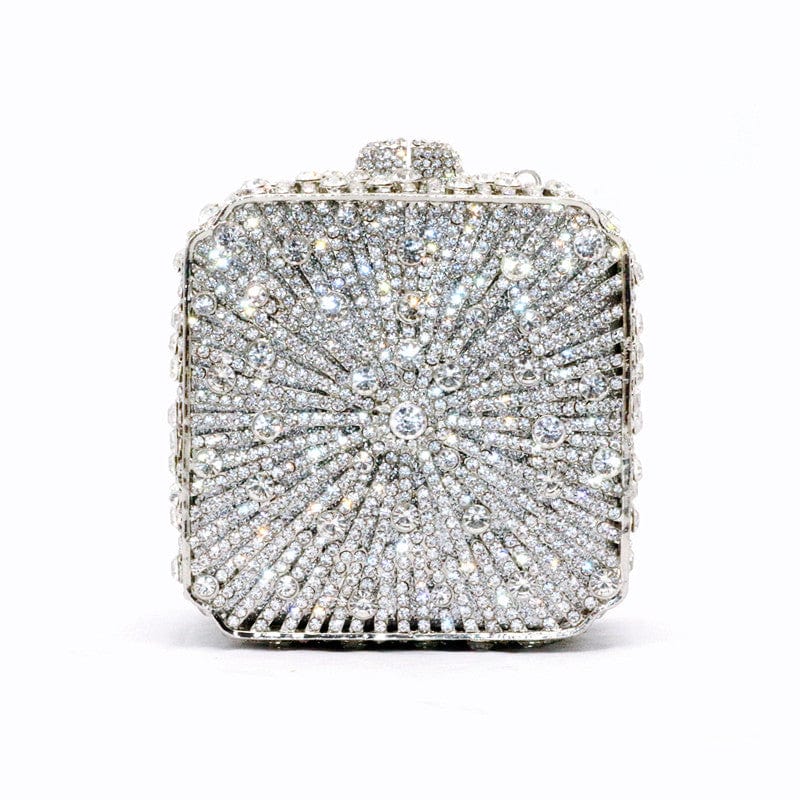 Double Sided Hollow Out Full Crystal Mini Box Clutch Evening Purse - - Luxury bags by WAAMII