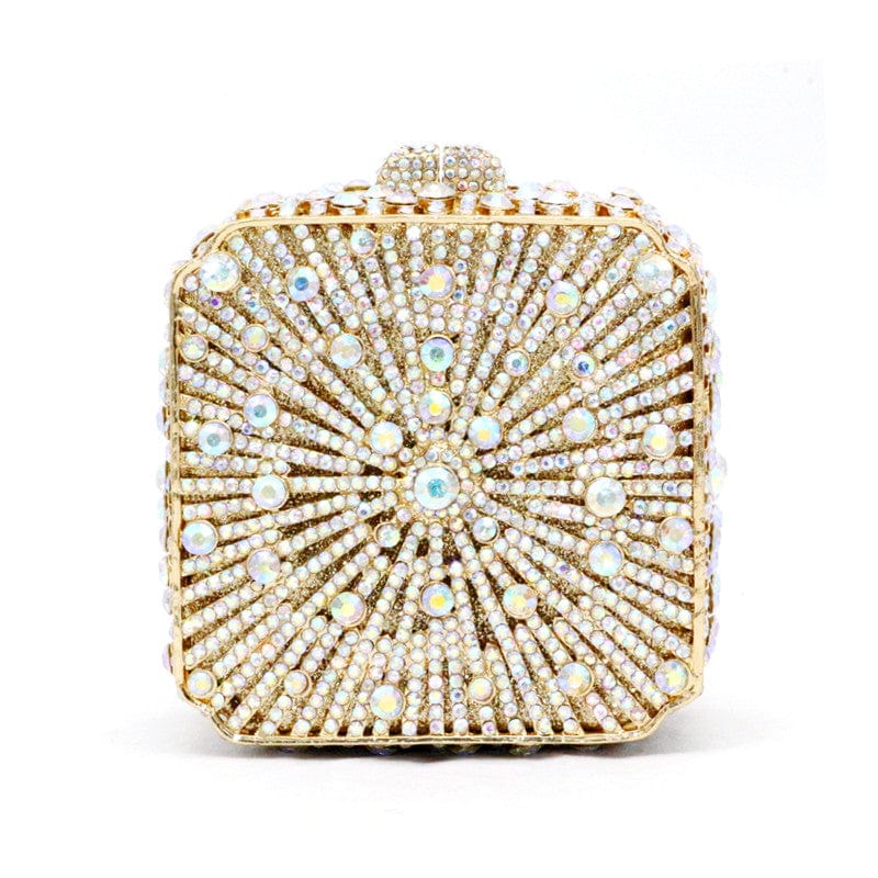 Double Sided Hollow Out Full Crystal Mini Box Clutch Evening Purse - - Luxury bags by WAAMII