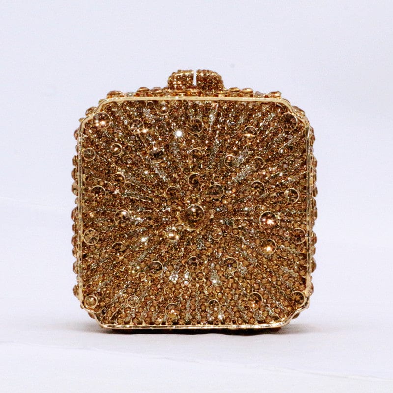 Double Sided Hollow Out Full Crystal Mini Box Clutch Evening Purse bags WAAMII   