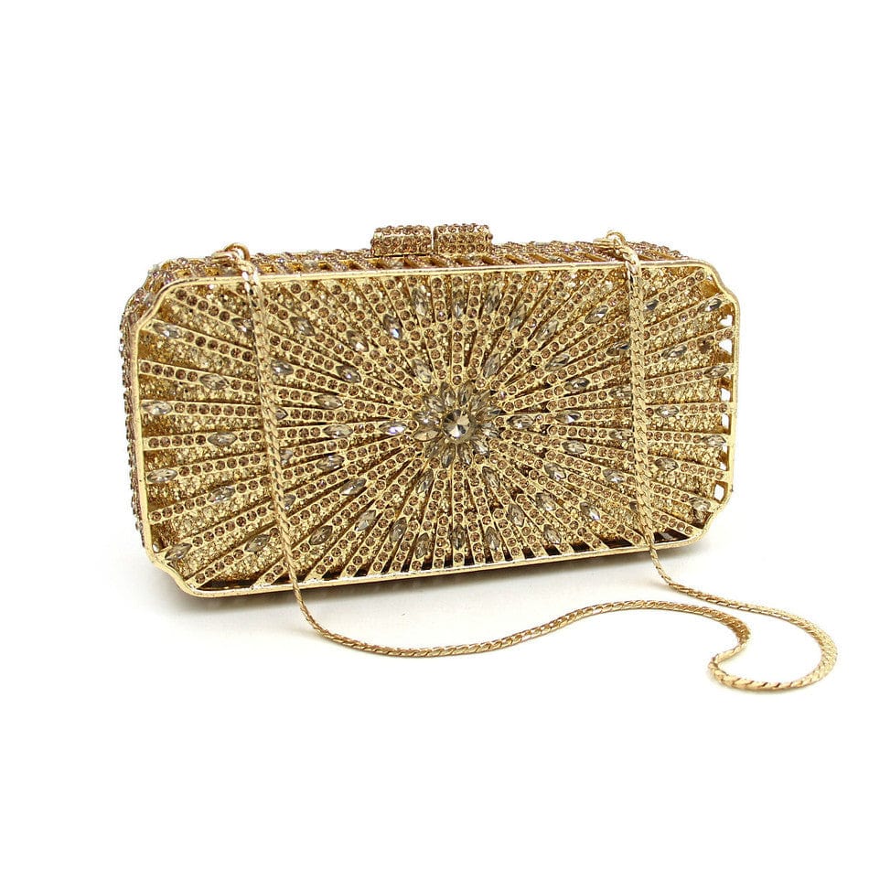 Double Sided Hollow Out Full Crystal Mini Box Clutch Evening Purse - - Luxury bags by WAAMII