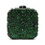Double Sided Hollow Out Full Crystal Mini Box Clutch Evening Purse - green - Luxury bags by WAAMII