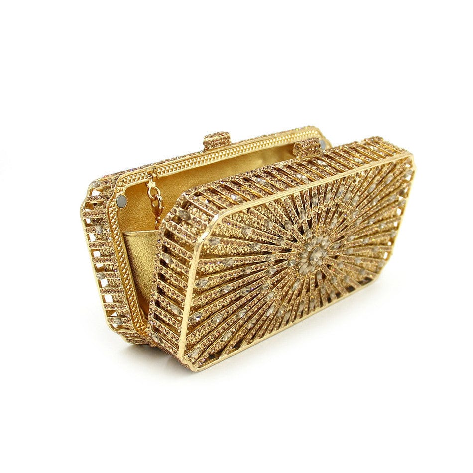 Double Sided Hollow Out Full Crystal Mini Box Clutch Evening Purse - - Luxury bags by WAAMII