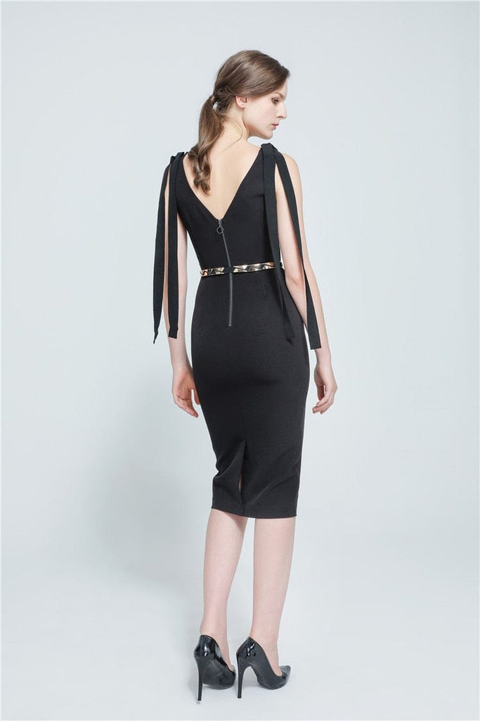 Elastic Metallic Mirror Gold Black Tone Thin Waist Belt - - Luxury Accessories by WAAMII