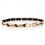 Elastic Metallic Mirror Gold Black Tone Thin Waist Belt - - Luxury Accessories by WAAMII