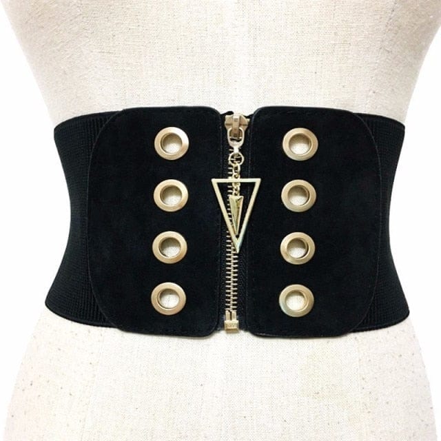Elastic Patchwork Zipper Wide Belt For Women - Default Title - Luxury Accessories by WAAMII