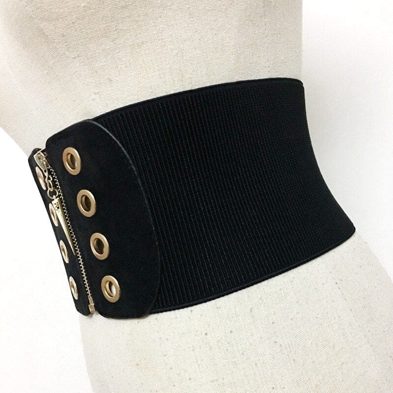 Elastic Patchwork Zipper Wide Belt For Women - - Luxury Accessories by WAAMII